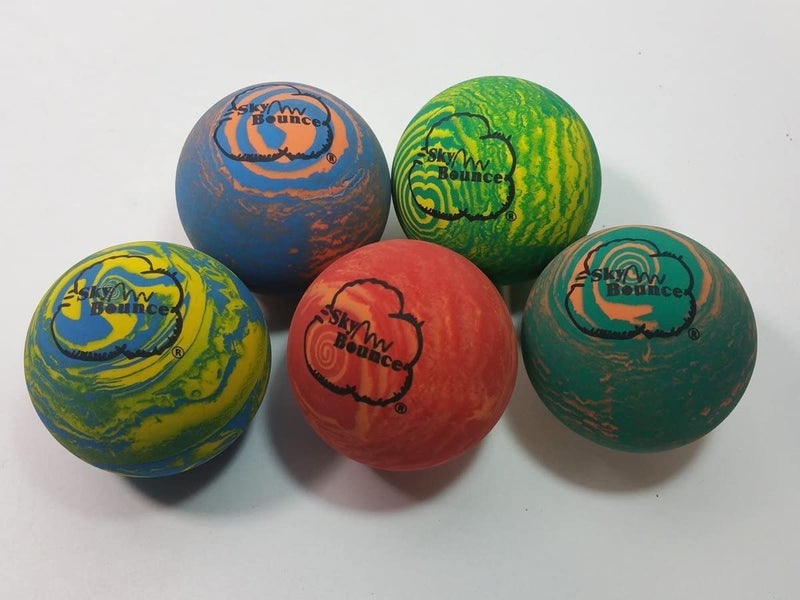 Sky BounceÂ® Balls Rainbow Color Rubber Handball for Recreational Handball (Hand Ball), Stickball, Racquetball, Catch, Fetch, and Many More Games 2 1/4" Diameter Premium Hollow Rubber (Pack of 12) - Image 1
